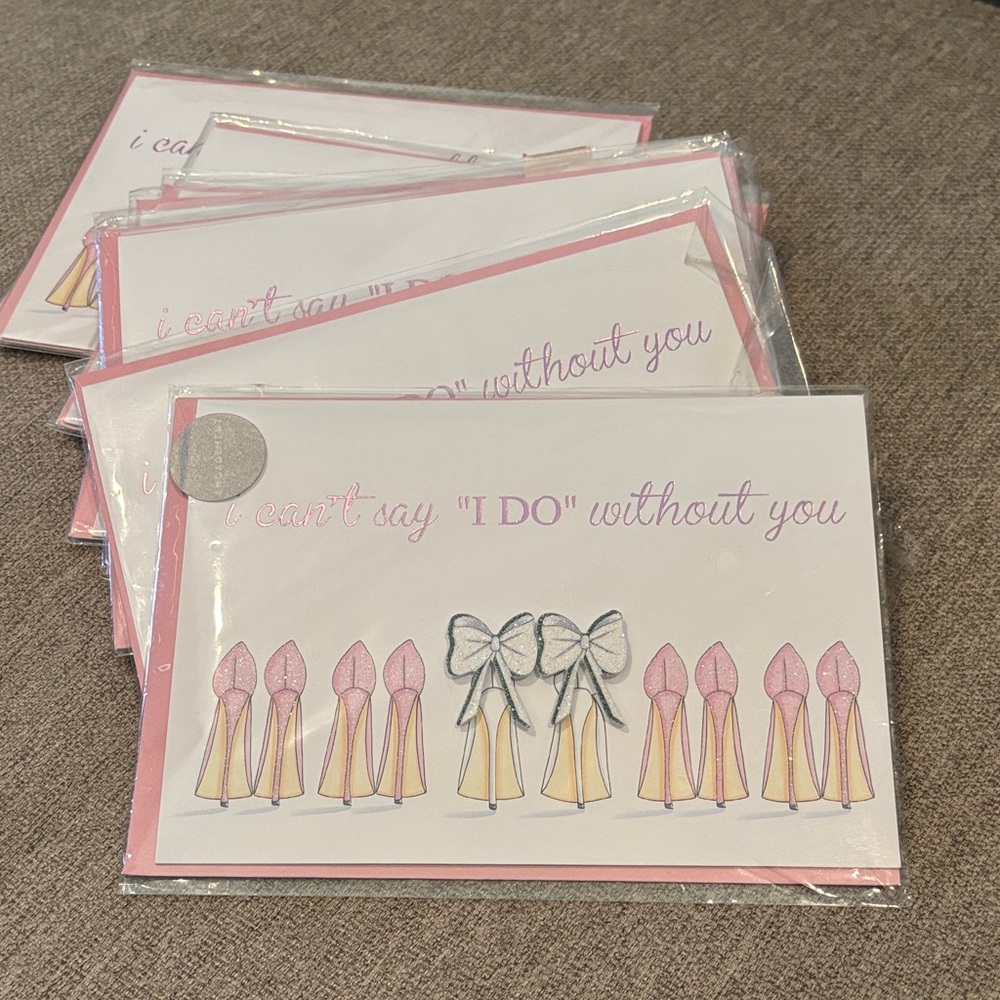 Elegant Pink and Gold Bridal Party Cards